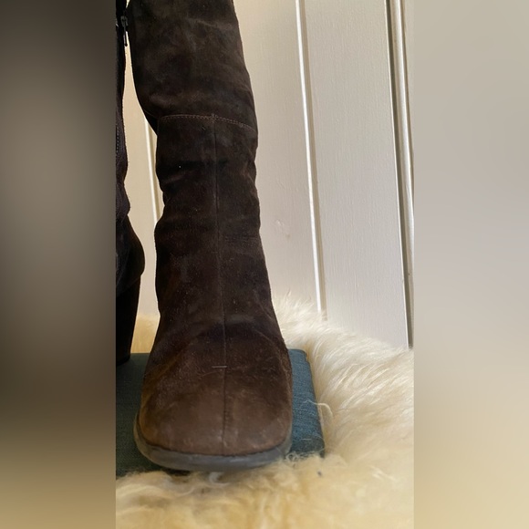 FRANCO SARTO Suede Tall Wedge Boots - Picture 4 of 10